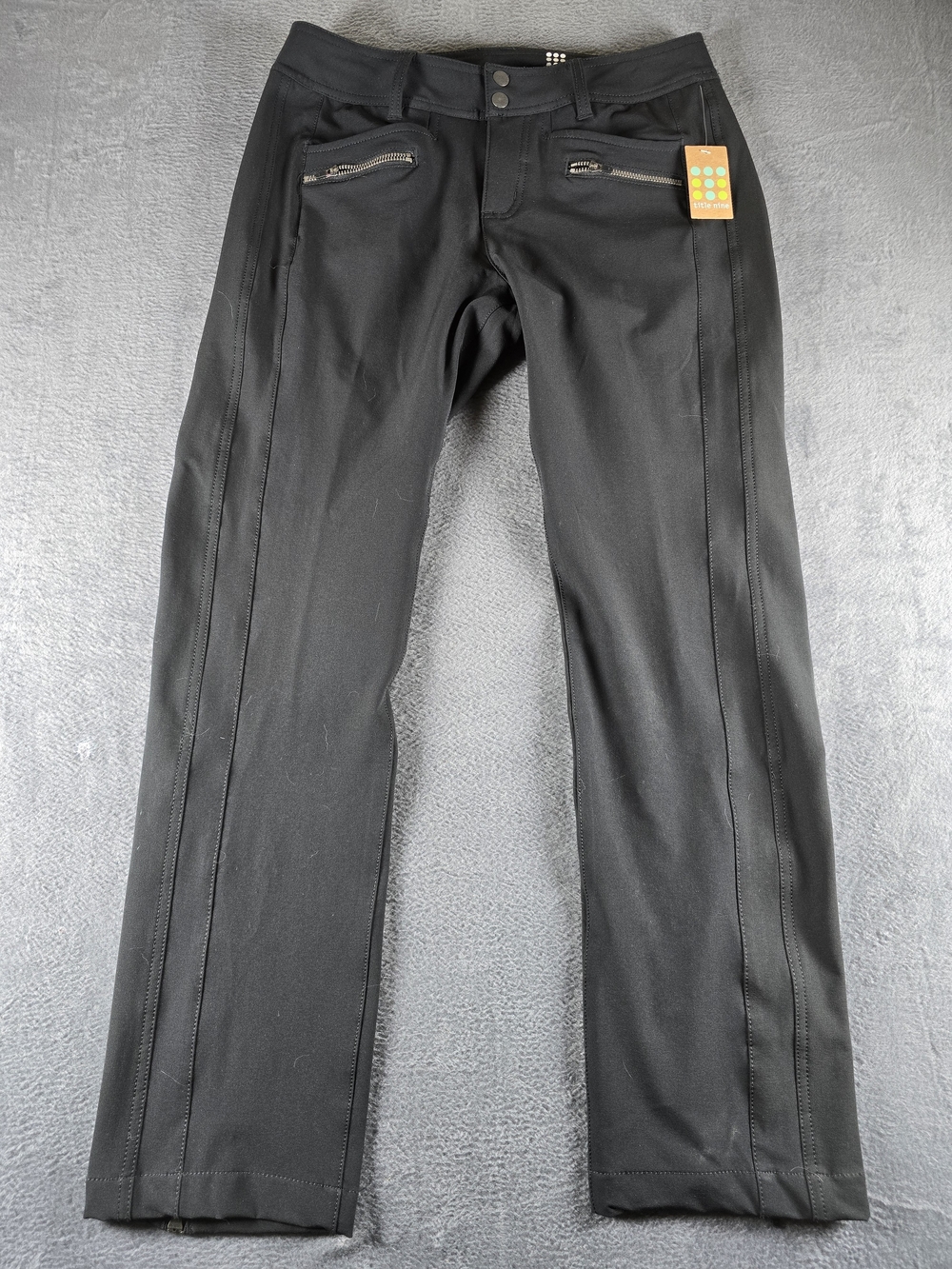 Title Nine Brave Pant Short 10 NWT Black Zipper Pockets Cuffs Technical 31x28
